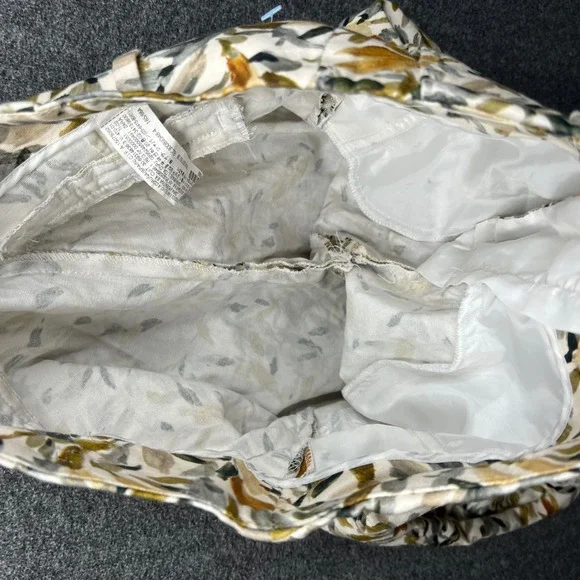 Zara Basic Pants Womens 4 Yellow Leaf Print Slim Ankle Chino Trousers Cotton - Picture 7 of 16